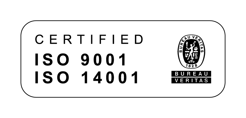 Certificado ISO 9001 e ISO 14001 por Bureau Veritas